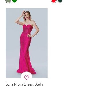 Stella Strapless Mermaid Gown in Hot Pink
